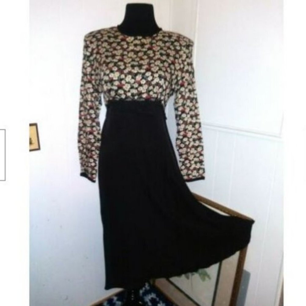 VTG dress fit n flare modest peasant Whirlaway Frocks waist 33 cottagecore